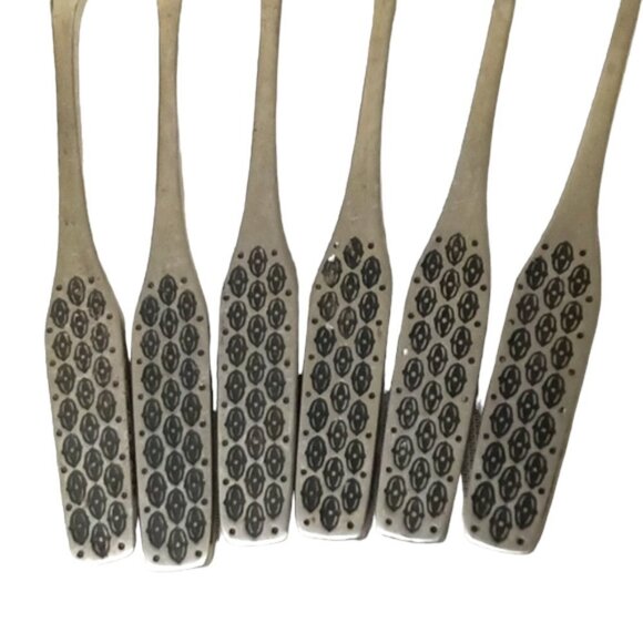Vintage Viners Stainless Steel 'Shape' Pattern Dessert Pastry Forks Set of 6 - Picture 4 of 6